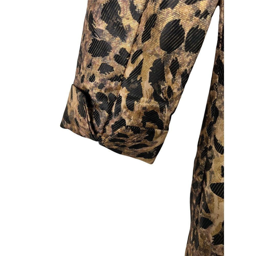Chico's 0 Jacket 3/4 Sleeve Animal Jacquard Nonie Chocolate NWT - Picture 7 of 11